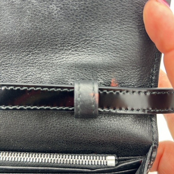 GUCCI GG INTERLOCKING ICON WALLET CROSSBODY BLACK CALFSKIN SILVER TONE HARDWARE - Picture 13 of 16